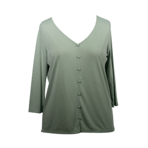 Soft Green Fiber Shirt Comfortable Viscose Jersey Ladies Blouse Modal Spadex Woman Top