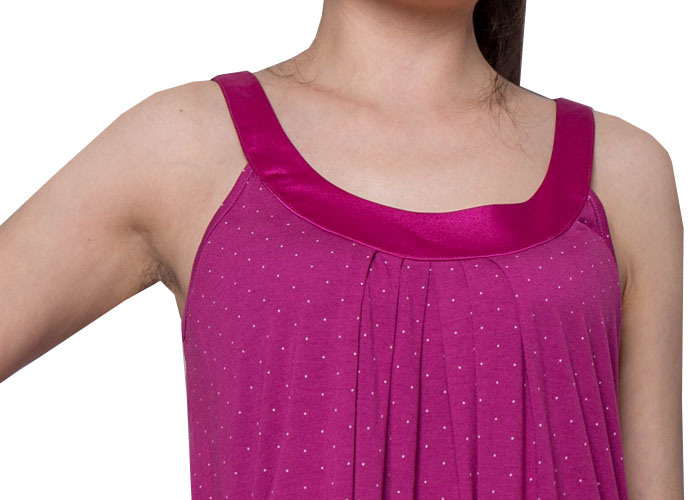 Soft Viscose Jersey Pyjamas Womens Summer Nightwear, Sleeveless Ladies Night Dress