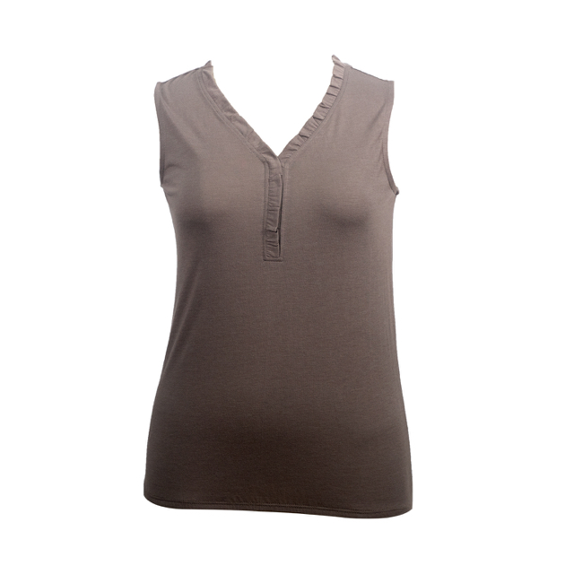 Regeneration Polyester and Viscose Ladies Vest Soft Green Fiber Jersey Shirt