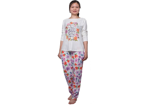 Spring Ladies Cotton Pyjamas / Soft Long Sleeve Top and Pant Nightwear