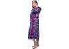 Purple Single Jersey Womens Summer Nightwear Cotton Long Night Robe with Solid Binding