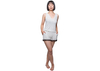 Suspender Ladies Casual Jumpsuits, Ladies Soft Nightwear Romper Suit Back and Bottom Laced