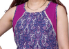 Fashion Womens Summer Nightwear Water Print Fabric Waistcoat and Long Pant with Cotton Lace